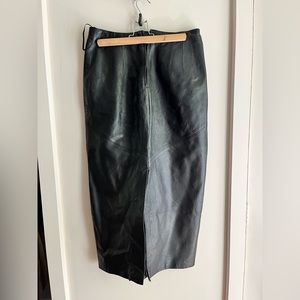 Vintage leather midi skirt